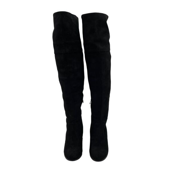 Dream Pairs 3 inch Block Heel Over The Knee Women’s Boots Size 7 Black Suede - Picture 2 of 10